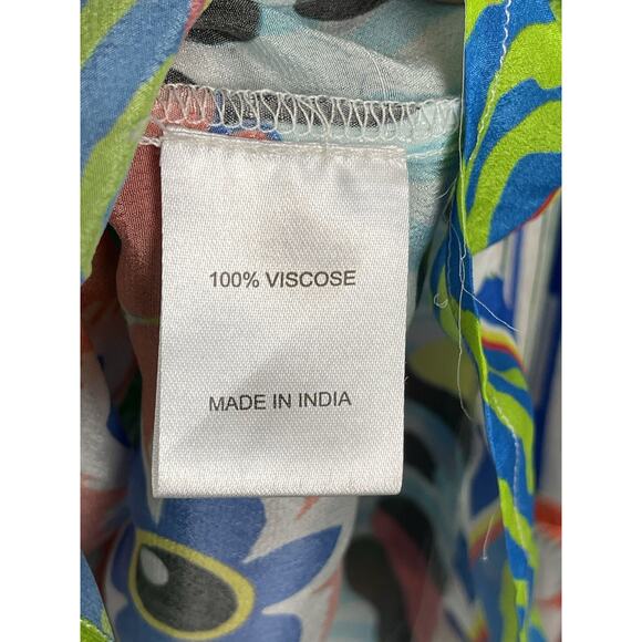 Jayshree Dalal Fiji 2 A-Line Dress Black Blue Retail Medium $125.00 - Picture 12 of 13